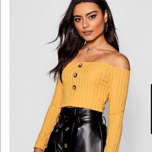 Boohoo Off The Shoulder Crop Top